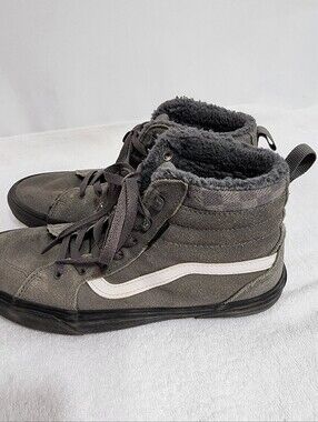 Vans Sk8-Hi MTE Scotchgard Gray Suede Fleece Lined High Tops Youth 7 Womens 8.5